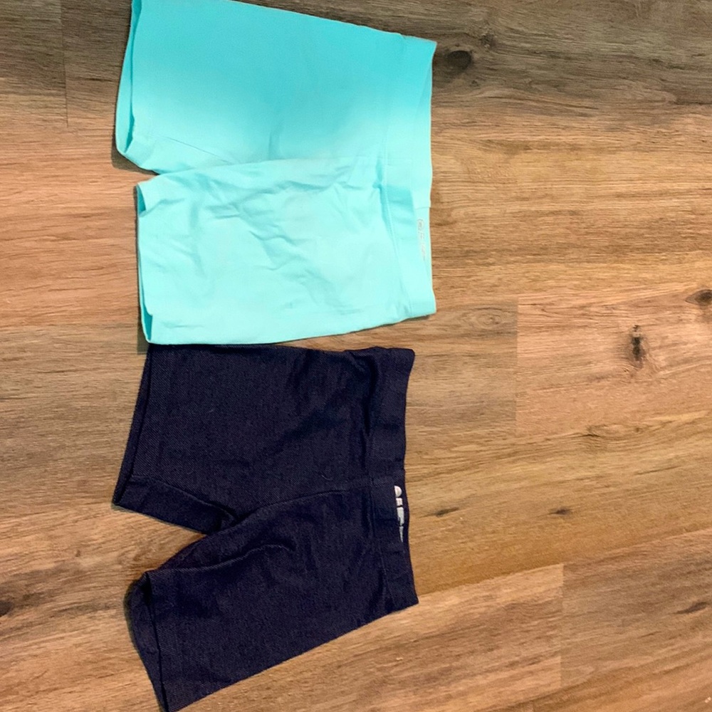 Two pairs of spandex shorts
